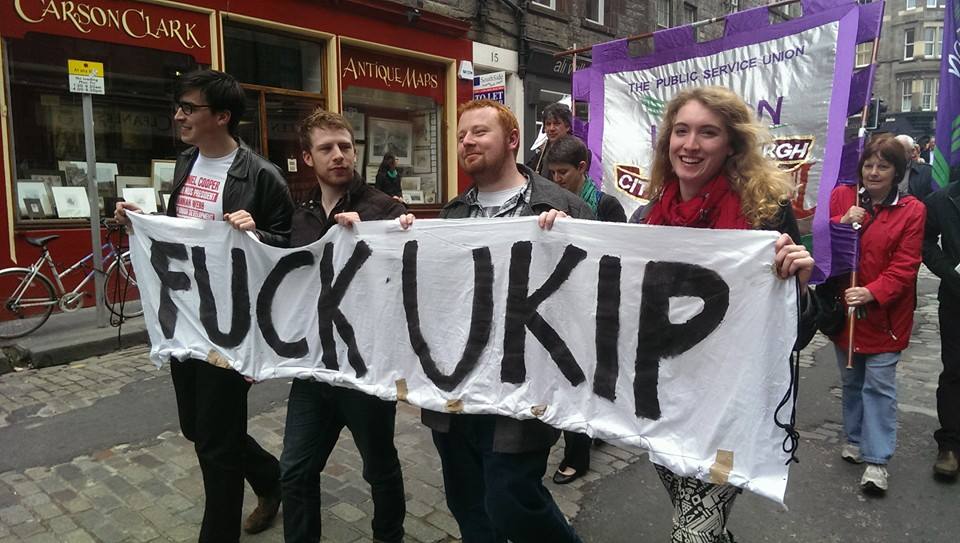 UKIP protestors in May 2014. Image: Gordon Maloney.