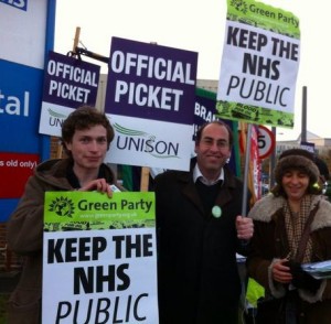 Green Party trade unionists on strike