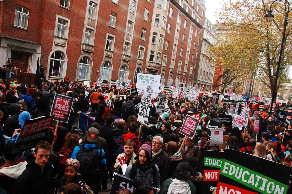 Students protest in support of free education, 19 November 2015. Photo: William Pinkney-Baird,