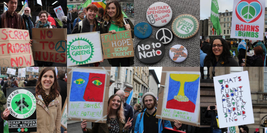 Anti-trident protesters in Glasgow today. Image: Ric Lander.