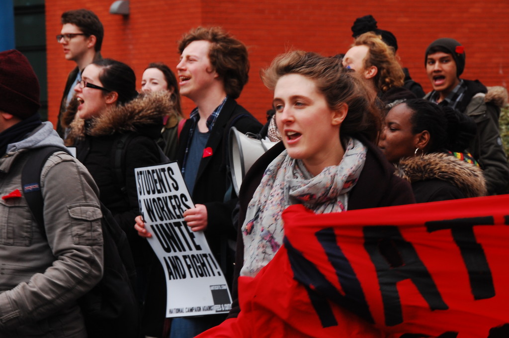 Hattie Craig at the 28 March 2015 demo for free education in Birmingham.