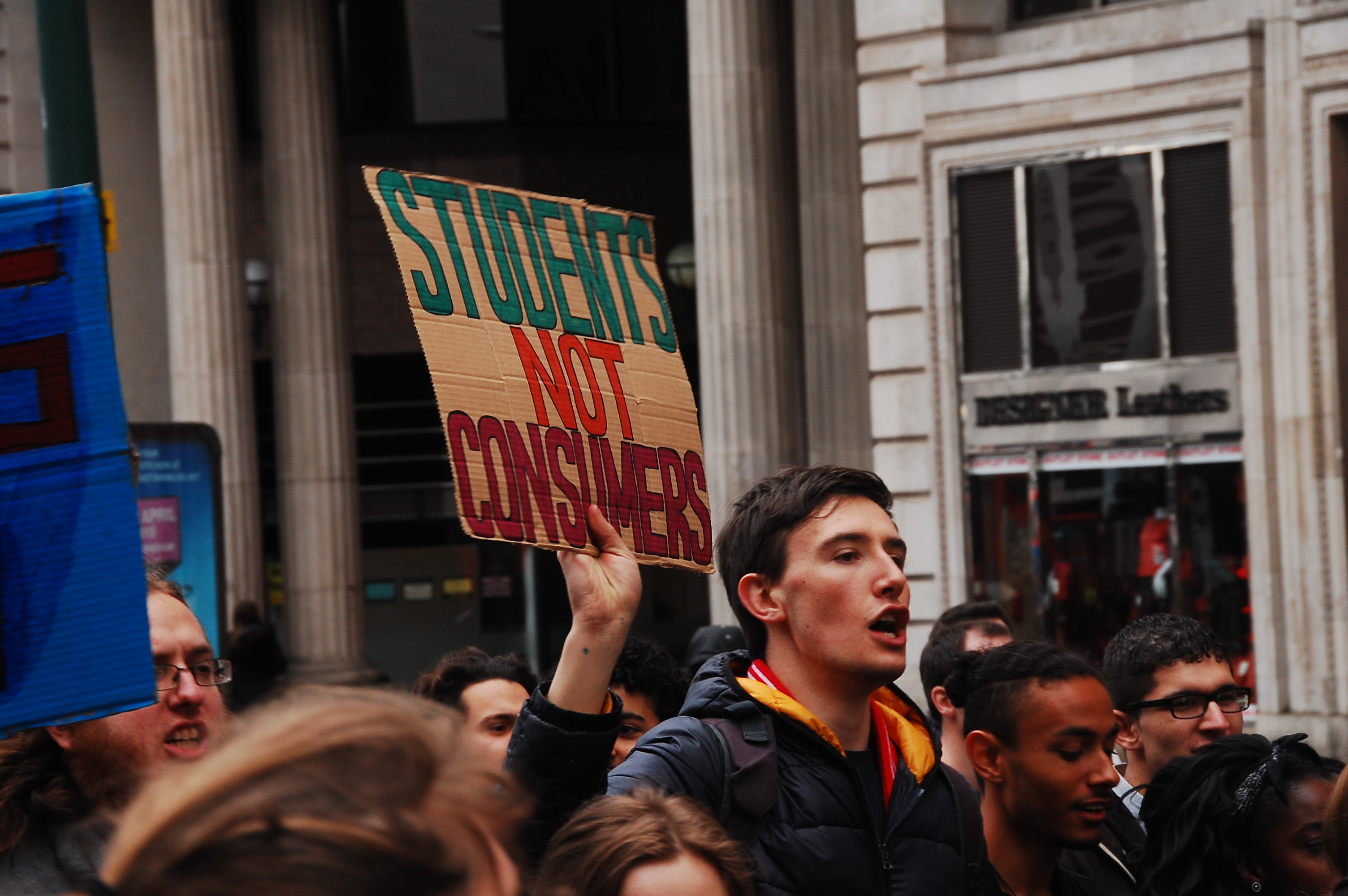 'Students not consumers!' Students at a Free Education Demonstration in Birmingham in March. Photo: William Pinkney-Baird