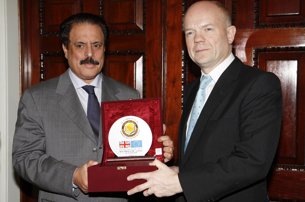 William Hague with the Gulf Cooperation Council secretary
