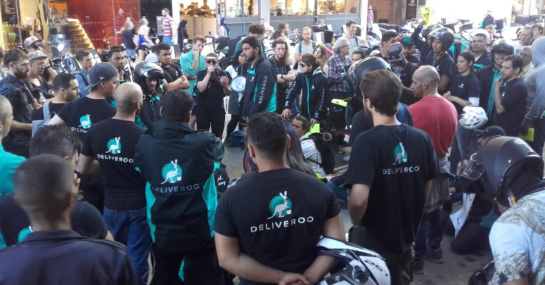 Deliveroo courier protest