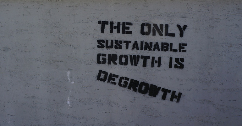 No economic growth stencil on a wall