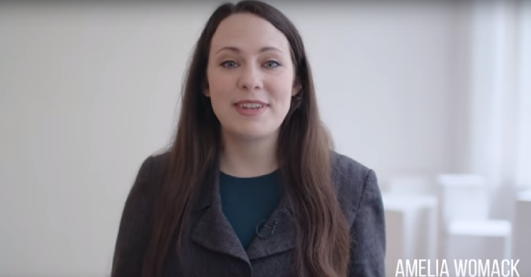 Amelia Womack in Green Party political broadcast