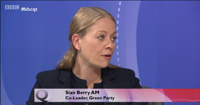 Green Party co-leader Sian Berry on Question Time