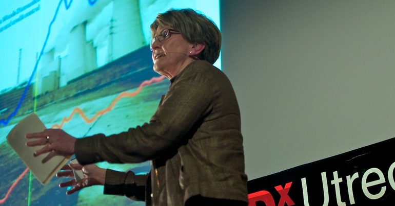 Ann Pettifor making a TEDx Utrecht talk