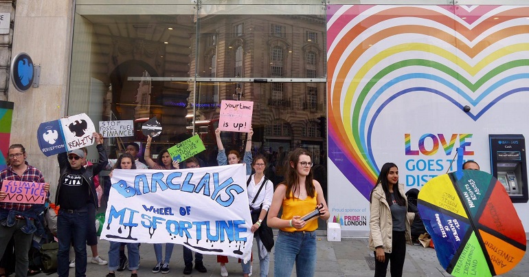 Protest outside Barclays