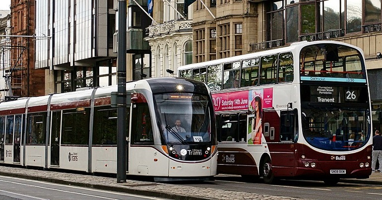 Edinburgh bus and tram
