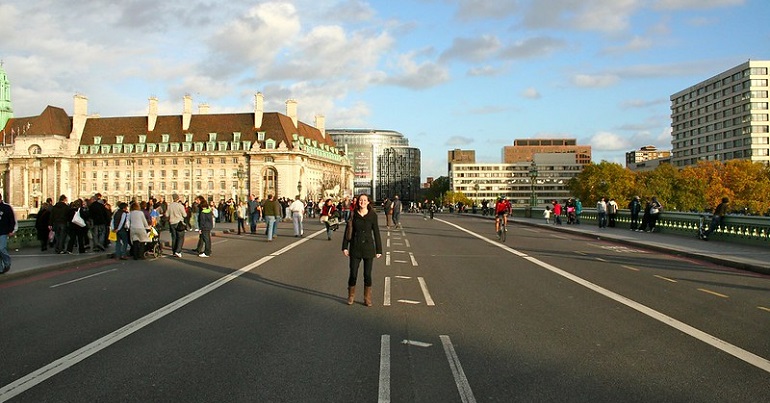 A car-free road in London