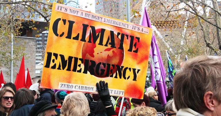Climate emergency placard