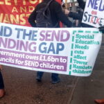 Strike banner with the phrase close the SEND funding gap