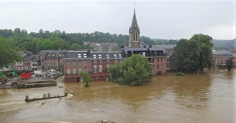 Flooding in Tilff, Belgium
