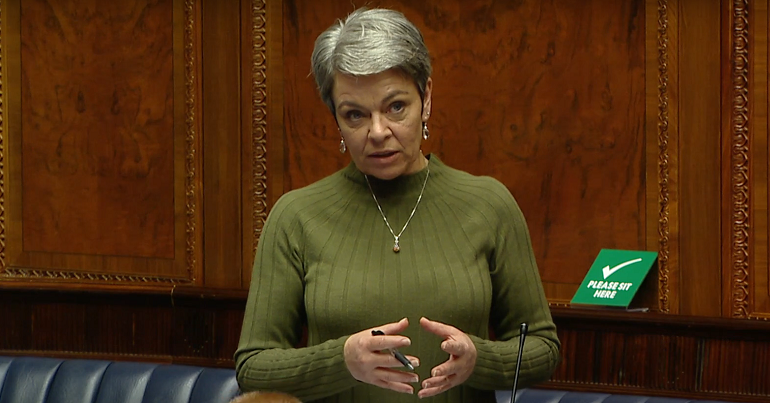 Clare Bailey speaking in the Northern Ireland Assembly