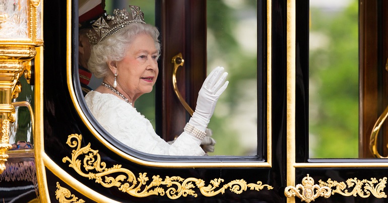 Queen Elizabeth in a Royal Carriage