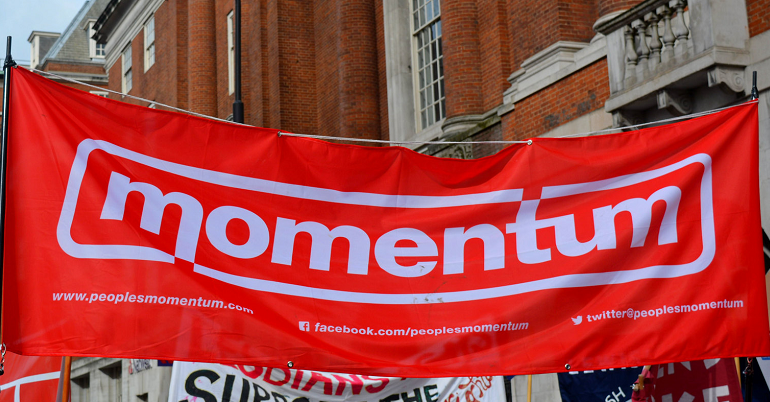 Momentum banner on a demonstration