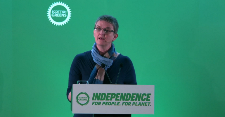 Maggie Chapman speaking at Scottish Green Party Conference