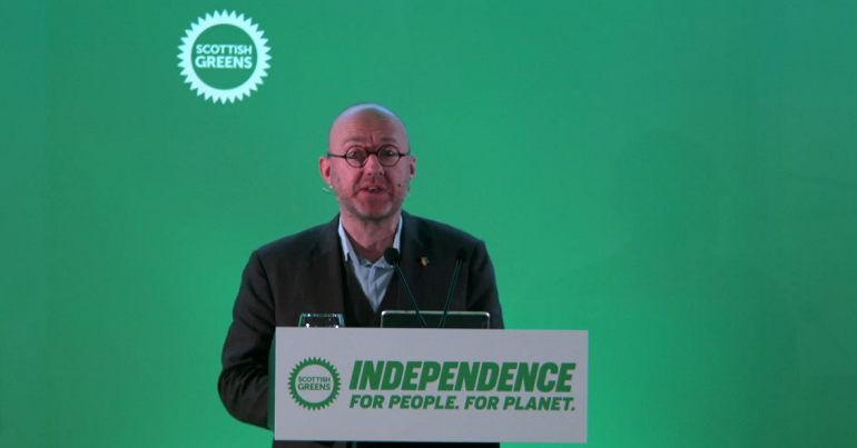 Patrick Harvie speaking at Scottish Green Party conference