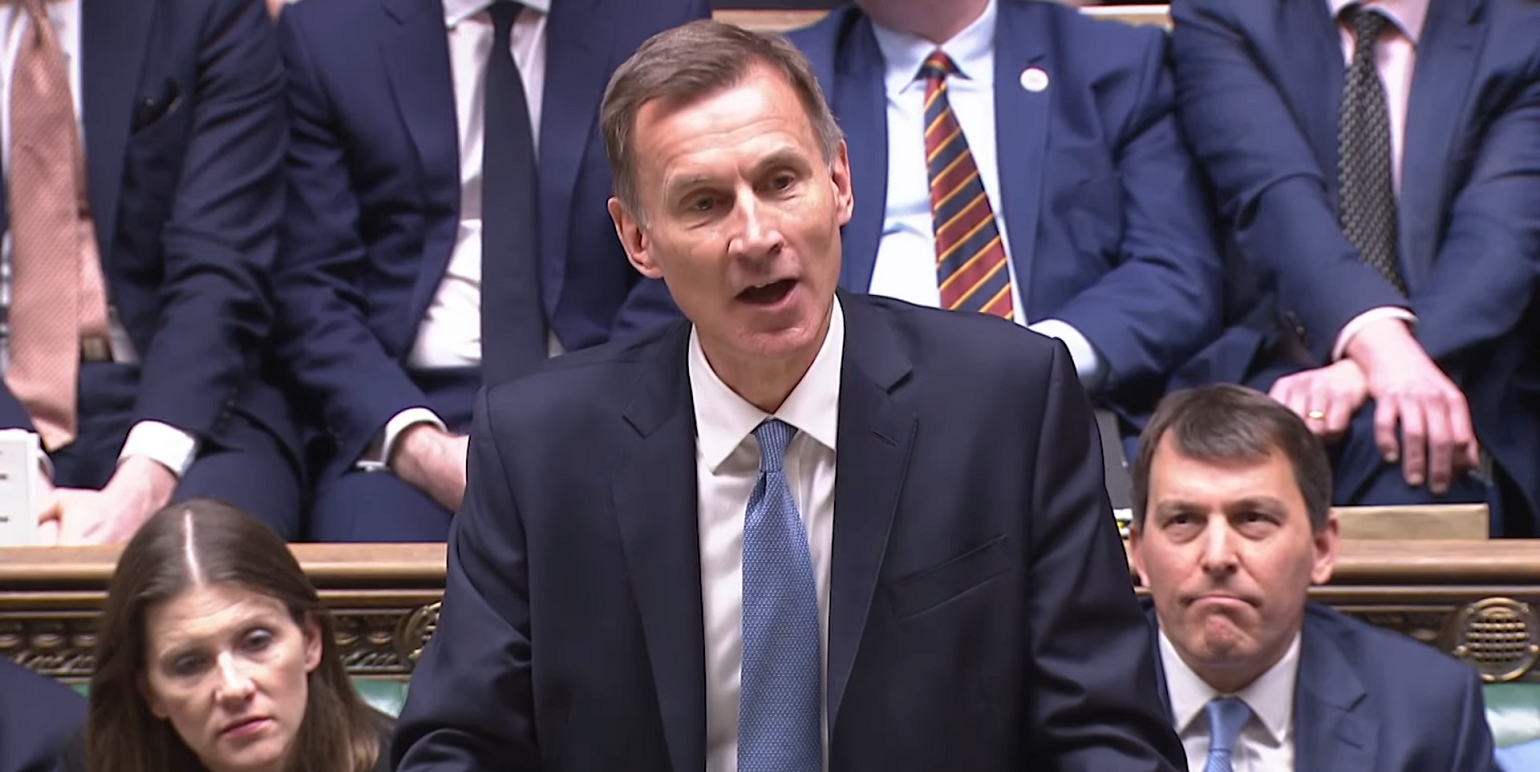 Jeremy Hunt delivering the 2023 budget in the House of Commons