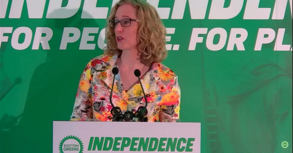 Lorna Slater speaking at the Scottish Greens spring conference