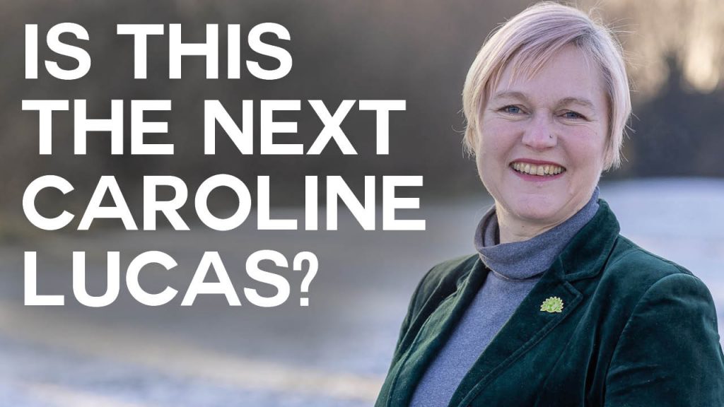 A photo of Emily O'Brien with text overlaid reading "Is this the next Caroline Lucas?"