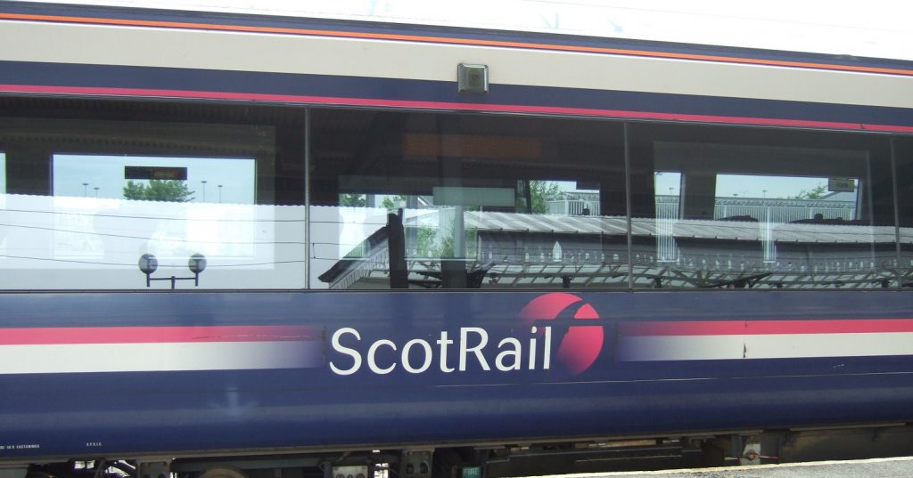 The side of a ScotRail train