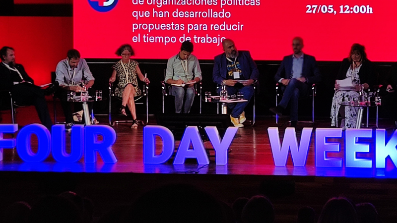 A panel discussing the Four day week