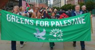 Greens for Palestine banner
